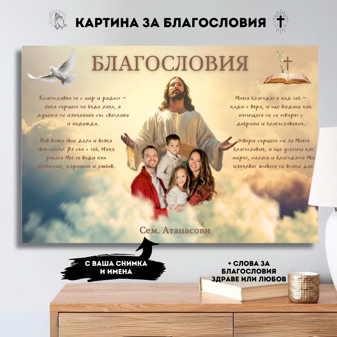 "Благословията на Исус" С Твоята Снимка