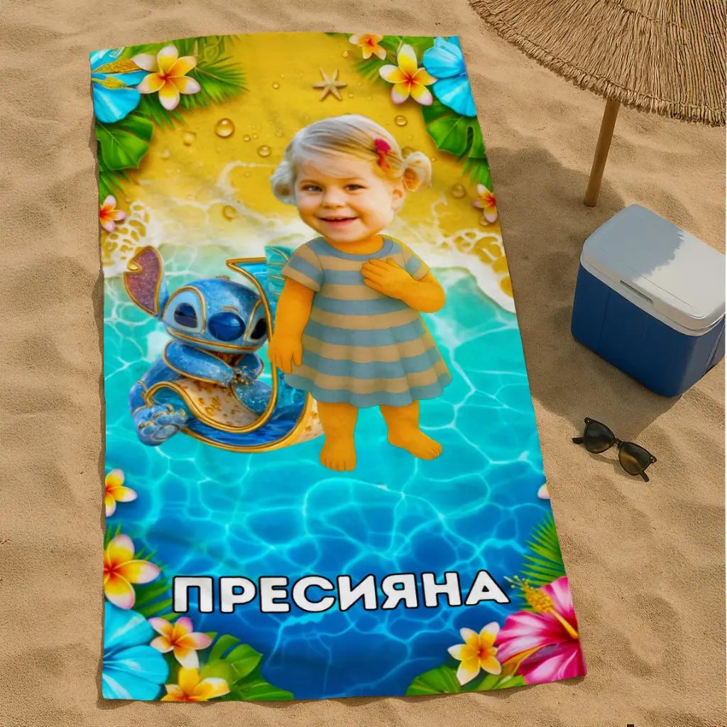Лило и Стич за момиче - Хавлия с Лицето им