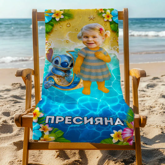 Лило и Стич за момиче - Хавлия с Лицето им