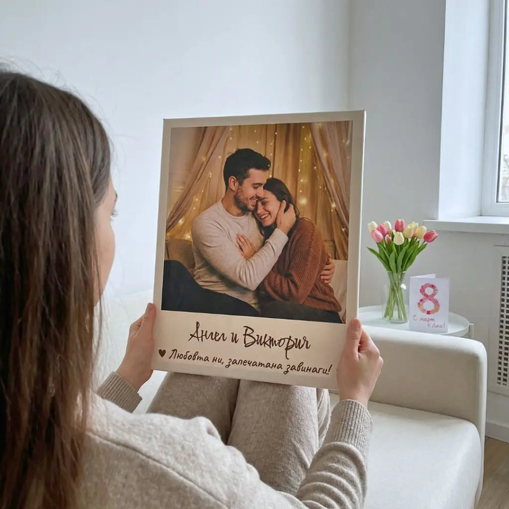 Принт на Канава - Kартина с Твоя Снимка, Имена и Текст