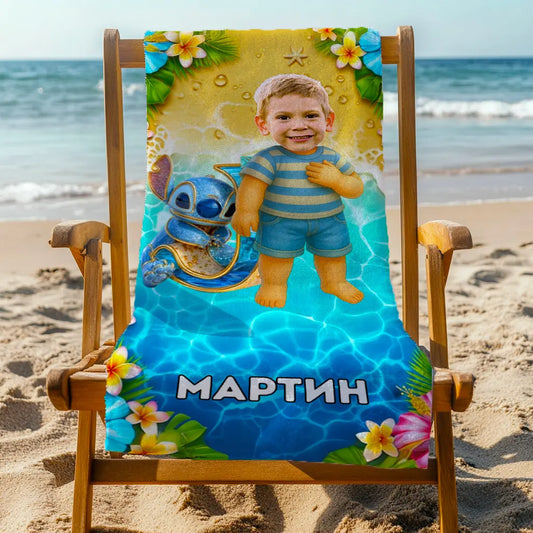 Лило и Стич за момче - Хавлия с Лицето им