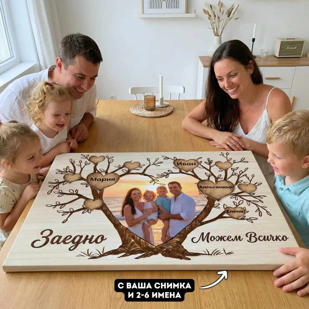 Заедно Можем Всичко - Картина с 2-6 Имена и Снимка