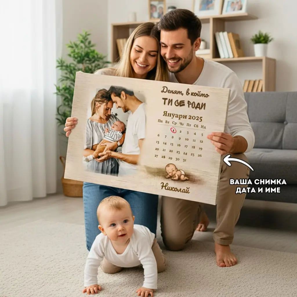 Кръщенето на.. | Картина за Бебе с Ваша Снимка и Дата