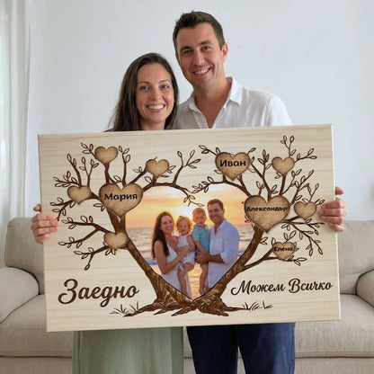 Заедно Можем Всичко - Картина с 2-6 Имена и Снимка