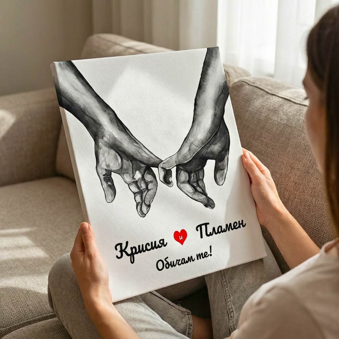 Аз и Tи - Картина за Двойки с Имена и текст