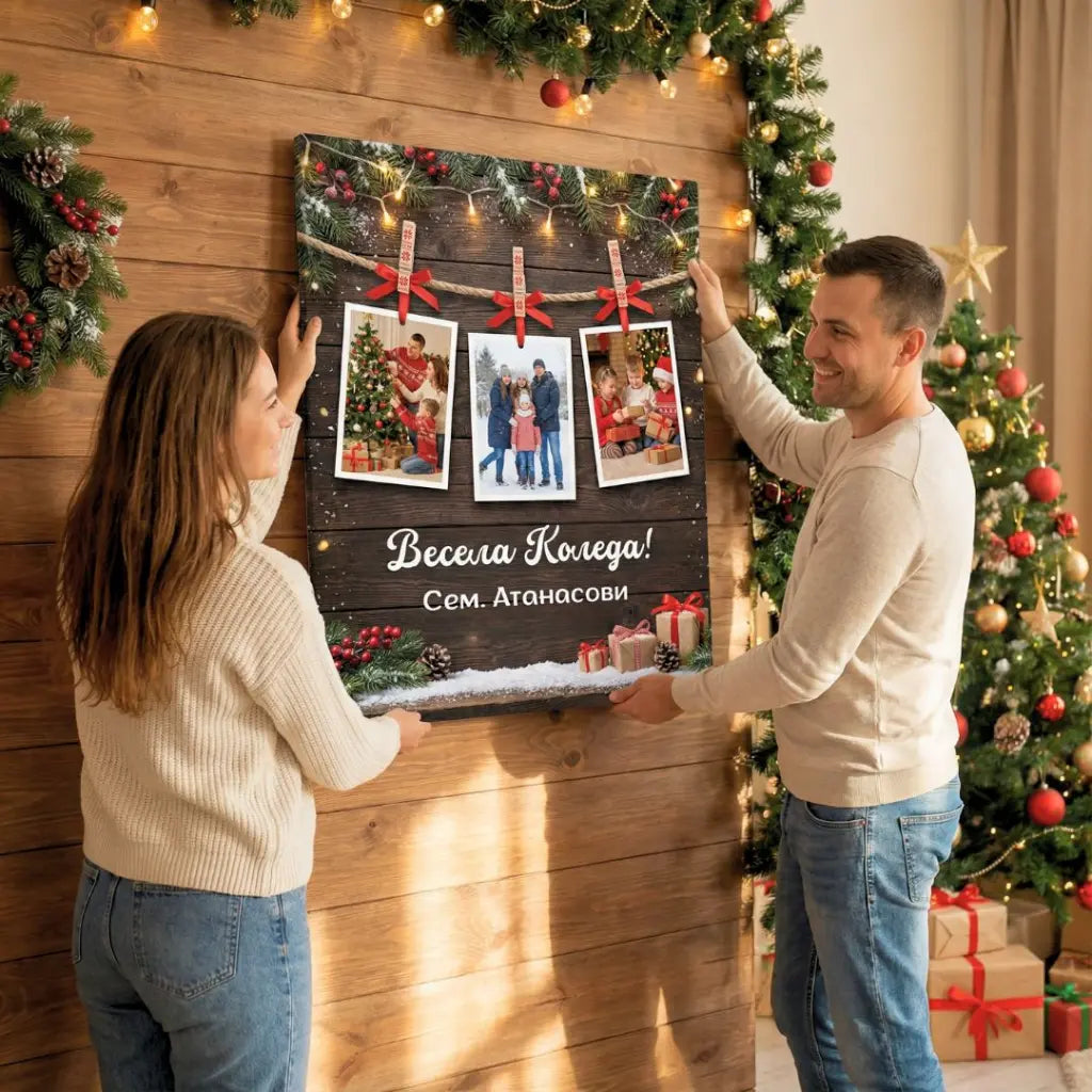 Коледна Картина - с 3 Ваши Снимки