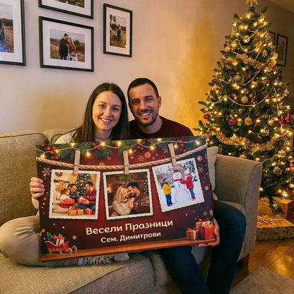 Картина с 3 Ваши Снимки за Коледа