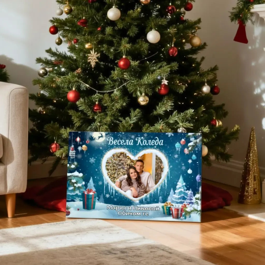 Коледен Подарък за Двойка - Картина с Ваша Снимка