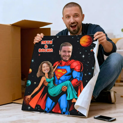 Супермен и Неговата Героиня – Картина с Вашите Лица