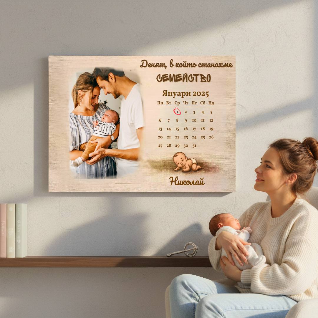 Кръщенето на.. | Картина за Бебе с Ваша Снимка и Дата