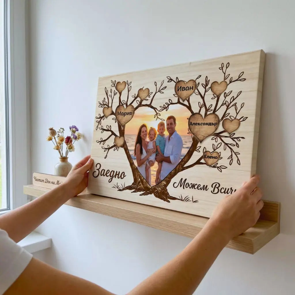 Заедно Можем Всичко - Картина с 2-6 Имена и Снимка