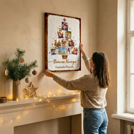 Елха с 10 Ваши Снимки и Текст | Коледна Картина