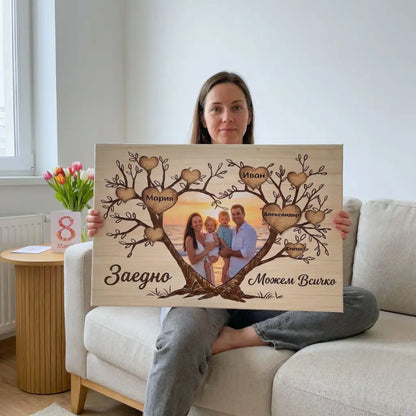 Заедно Можем Всичко - Картина с 2-6 Имена и Снимка