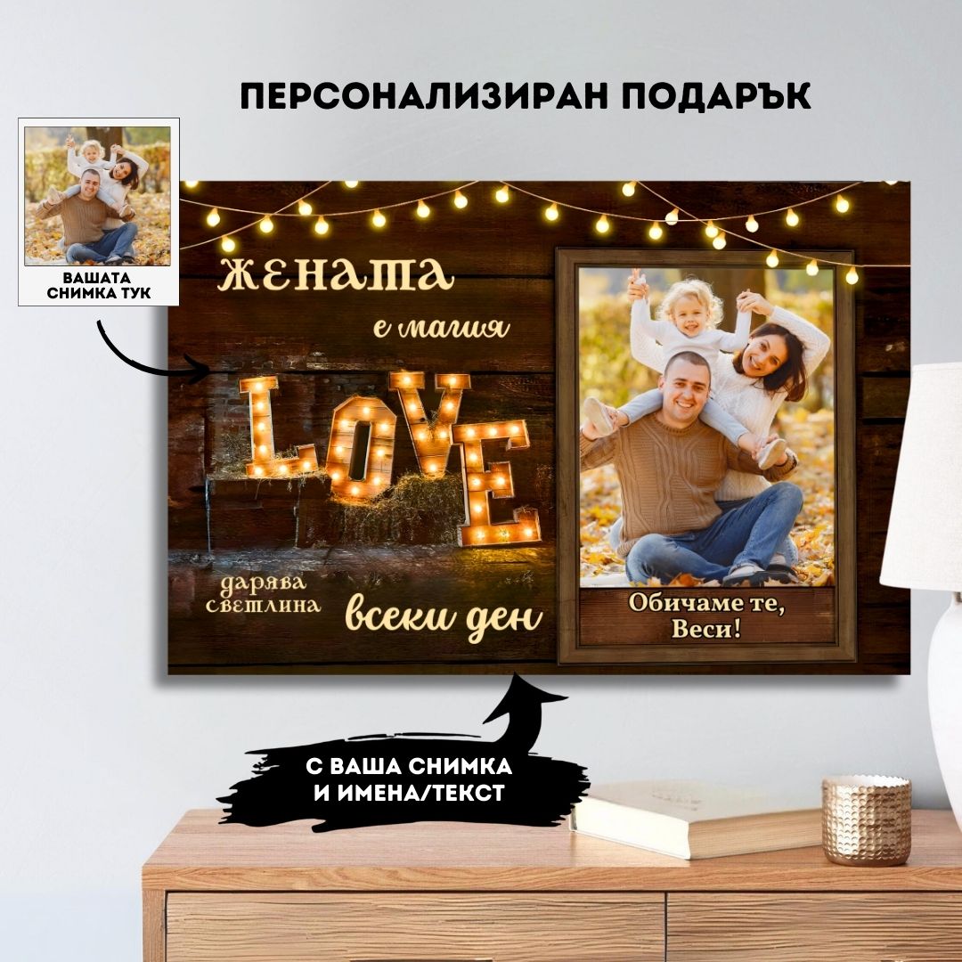 „Жената, Която Озари Живота Ни“ | Картина С Ваша Снимка