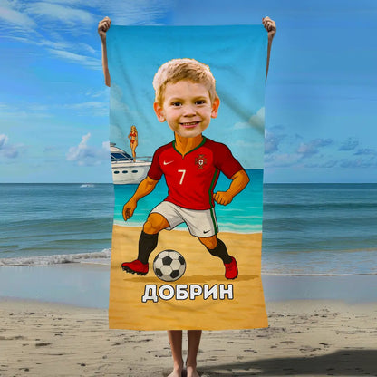 Футболната Легенда - Детска Хавлия с Лицето им